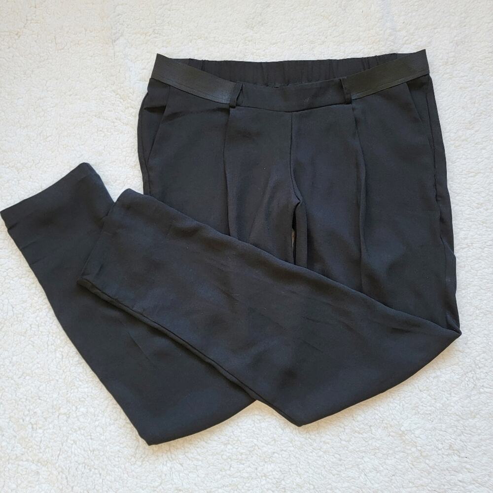 ASOS Black Slim Straight Leg Pull On Pants - Picture 1 of 5